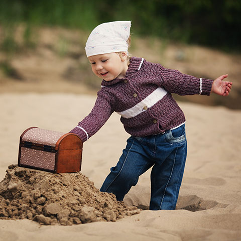 Children exploring outdoors